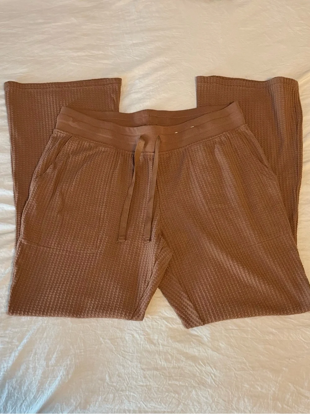 Stars Above Brown Waffle Knit Flare Sweatpants - Picture 1 of 3